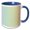 Blue/White, variant on 3drose, Print of Gradient Peach into Blue and Mint, 15oz Two-tone Blue Mug