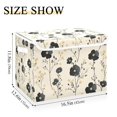 thumbnail image 5 of Yayeee Collapsible Storage Bin with Lid Fabric Closet Decorative Basket with Handles, Small Black Flowers, 5 of 7