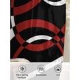 thumbnail image 6 of Sheer Curtains 45 Inch Length 2 Panels Set for Kitchen, Red Geometric Semi Sheer Curtains for Windows, Vintage Abstract Stripes Aesthetic Art Voile Window Treatments Rod Pocket Curtain, 6 of 7