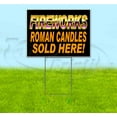 thumbnail image 1 of Fireworks Roman Candles Sold Here (18" x 24") Yard Sign, Includes Metal Step Stake, 1 of 6