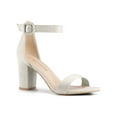 thumbnail image 1 of BLISSFUL STEP Women's Shoes Ankle Strap Block Heel Buckle Open Toe Sandals Grey 7.5, 1 of 8
