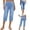 Light Blue, variant on JUSLIO Capris for Women Jeans Casual Fashion Straight Leg Solid Color with Pockets Capris Light Blue S