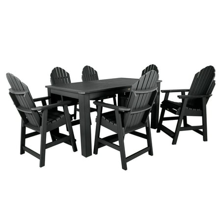 Highwood 7-pc Hamilton Dining Set - 42 x 72 Rectangle Table Counter Height Outdoor Eco-friendly Synthetic Wood