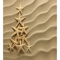 thumbnail image 3 of Starfish Duvet Cover Set, Christmas Tree from Shells on the Sand Maritime Summer Coast Holiday Vacation, Decorative 3 Piece Bedding Set with 2 Pillow Shams, Queen Size, Pale Brown, by Ambesonne, 3 of 3