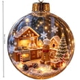 thumbnail image 3 of Clear Acrylic Christmas Snow Globe Ornament, 2D House Scene Ball Pendant for Holiday Tree Decor., 3 of 6
