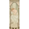 thumbnail image 2 of Alphonse Mucha 9x18 Gold Ornate Wood Frame and Double Matted Museum Art Print Titled - Night Rest (1899), 2 of 4