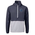 thumbnail image 2 of Men's-Cutter & Buck  Navy Sporting Kansas City Charter Eco Recycled Anorak Hooded Half-Zip Jacket, 2 of 3