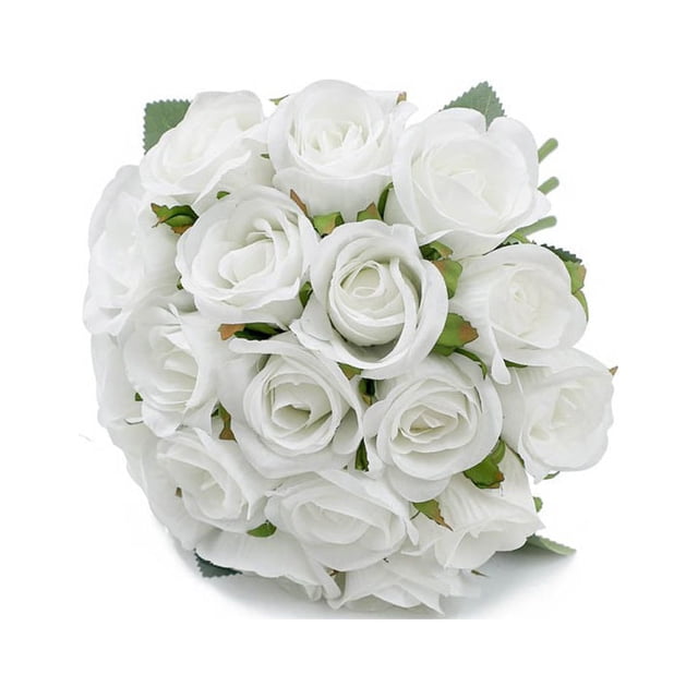 Ramo de flores artificiales Advancent 18 cabezas Rosa decoración del hogar Blanco