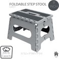 thumbnail image 2 of fafa-9 Inch Ant-Skid Folding Step Stool | Collapsible | 200 Pound Capacity | Durable | Portable | Kitchen | Bathroom | Garage | Grey, 2 of 4