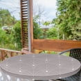 thumbnail image 2 of Ambesonne Art Deco Fitted Round Tablecloth, Neutral Classic Scales, 45"- 56" Diameter, Warm Taupe and White, 2 of 5