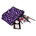 thumbnail image 3 of (Estampado de guepardo morado) Lindo bolso de maquillaje de viaje Bolsa de cosméticos Bolsa pequeña Regalo para mujeres Pequeño pero espacioso, 3 of 5