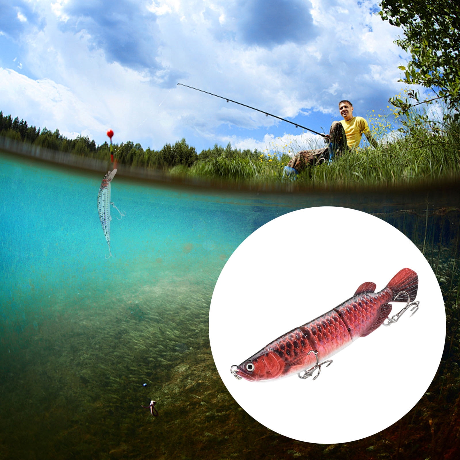 Slow Sinking Fishing Lure with Lifelike Glide Action, Realistic Trout Shad Tackle with Tail Movement, Slow Sinking Bait for Freshwater and Saltwater Fishing, 1PC
