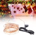 thumbnail image 2 of Conector USB Cadena de luces LED 10m/33 pies 100led Decoración de lámpara de alambre de cobre (blanco cálido), 2 of 8
