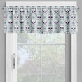 thumbnail image 2 of Ambesonne Geometric Valance Pack of 2, Floral Damask Skulls, 42"X12", Pale Blue Purple White, 2 of 5