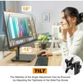 thumbnail image 4 of Single Monitor Stand Mount for 13-32 Inch Screens, Free-Standing Riser with Swivel Tilt Rotation Height Adjustable, Universal Desk up to 44lbs, 75x75, 100x100mm, 4 of 4