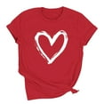 thumbnail image 2 of Womens Valentines T-Shirt Print Graphic Tees Cute Love Heart Shirts Casual Short Sleeve, 2 of 8