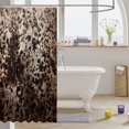 thumbnail image 3 of Manfei Vintage Cow Spot Shower Curtain 72Wx72L,Rustic Farm Animal Bathroom Curtain,Cream Brown, 3 of 6