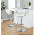 thumbnail image 2 of Symphony Adjustable Bar Stool, Chrome Bar Stools, Bar Chairs, Swivel Bar Stools, Bar Stools Set of 2 (Light Grey Wood, White), 2 of 6