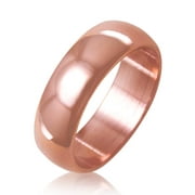 Solid Copper Therapy Ring Band for Men & Women, Uncoated Pure Copper, Naturally Support Immune System; Trace Mineral, Natural Relief of Arthritis, Joint Pain, Carpal Tunnel; 6mm, Size 8