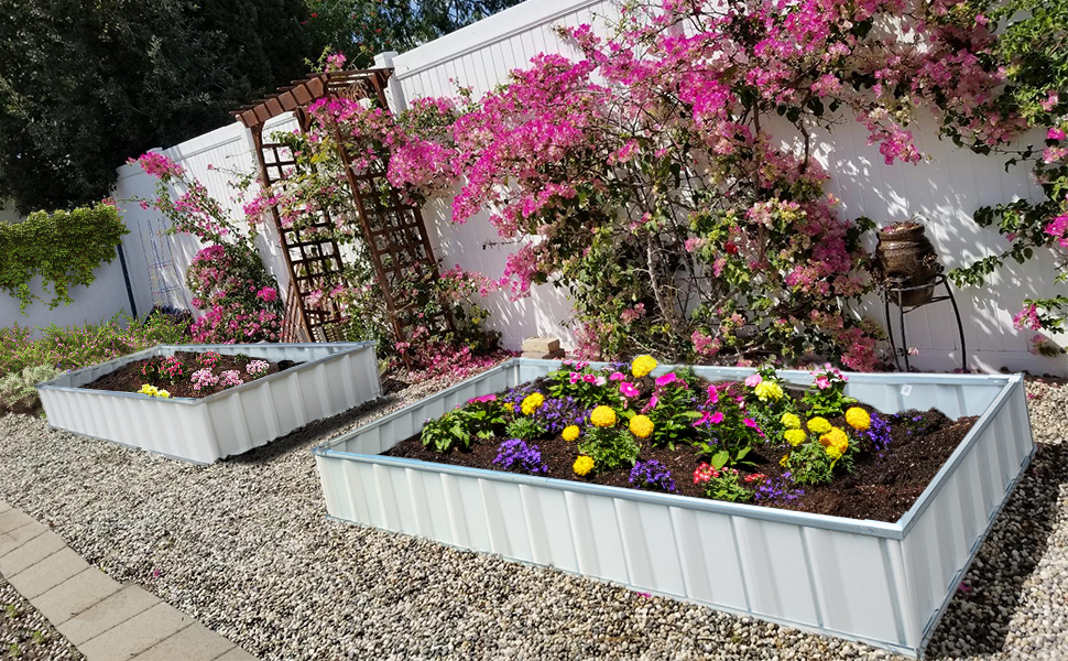 KING BIRD Raised Garden Bed 68''x36''x12'' x2 Packs, Galvanized Steel