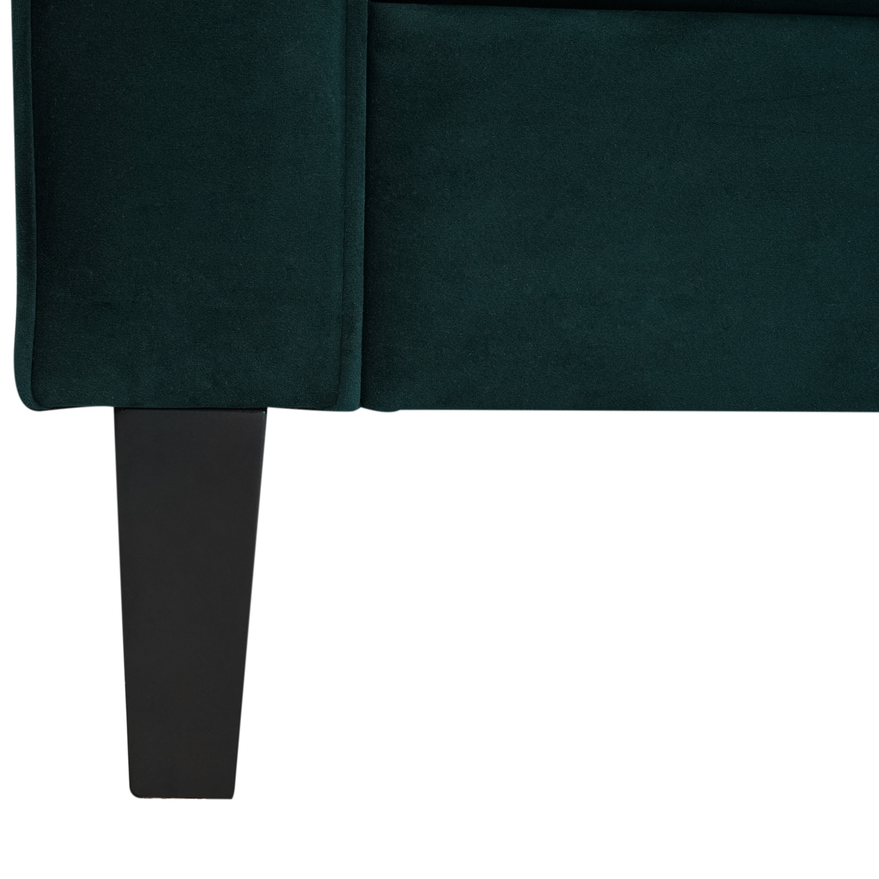 Miniyam Classic Sofa Solid Print Velvet Tufted Coach for Indoor, Green