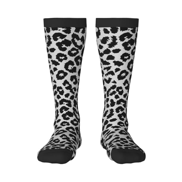 Fotbe Similar To Leopard Print Calcetas Divertidas Estampadas para Hombre y Mujer, Calcetas de Algodón hasta la Rodilla para Caminar, Correr, Enfermería y Embarazo