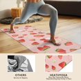 thumbnail image 4 of Strawberry Plants Fruit Cat Flower Pink Pattern Hot Yoga Mat Towel Non Slip for Hot Yoga - Quick-Drying Yoga Mat Cover with 4 Corner Pockets with Travel Bag - Hot Yoga Towel Non Slip 74"x26", 4 of 6