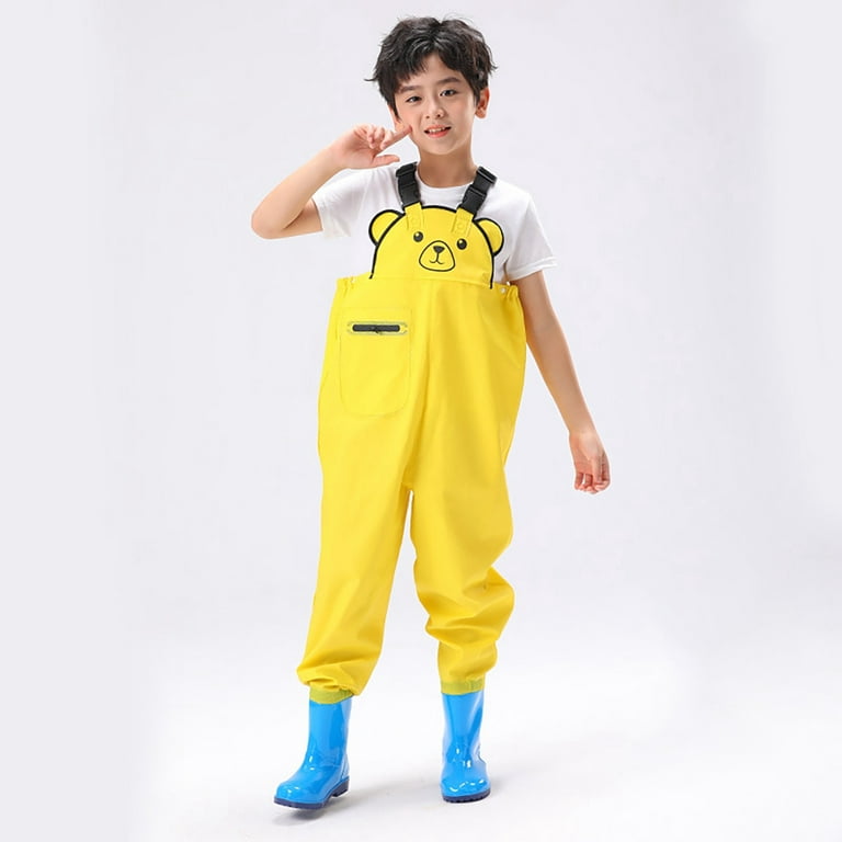 Quealent Kids Chest Waders Youth Fishing Waders for Toddler Children Water  Proof & Fishing Waders with Boots Trendy Dailywear Yellow,4-5 Years 