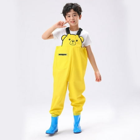 Kids Chest Waders for Boys Girls Youth Fishing Waders for Toddler Children Waterproof Hunting Waders with Boots Kid Waders for Boys Girls Size 11-12