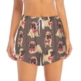 thumbnail image 2 of Rateoe Cut Pug Printed 2 in 1 Women's Workout Shorts for Athletic Gym Running Shorts with Phone Pockets-XX-Large, 2 of 7