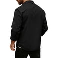 thumbnail image 4 of Mens Shirt Jacket Casual Button Up Shirts Long Sleeve Lightweight Shacket With Flap Pockets for Workwear and Outdoor Activities in Multiple Colors Available Now,Black,L, 4 of 4