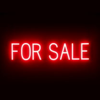 SpellBrite FOR SALE LED Sign for Business. 29.1" x 6.3" Red FOR SALE Sign Has Neon Sign Look With Energy Efficient LED Light Source. Visible from 500  Feet, 8 Animation Settings.
