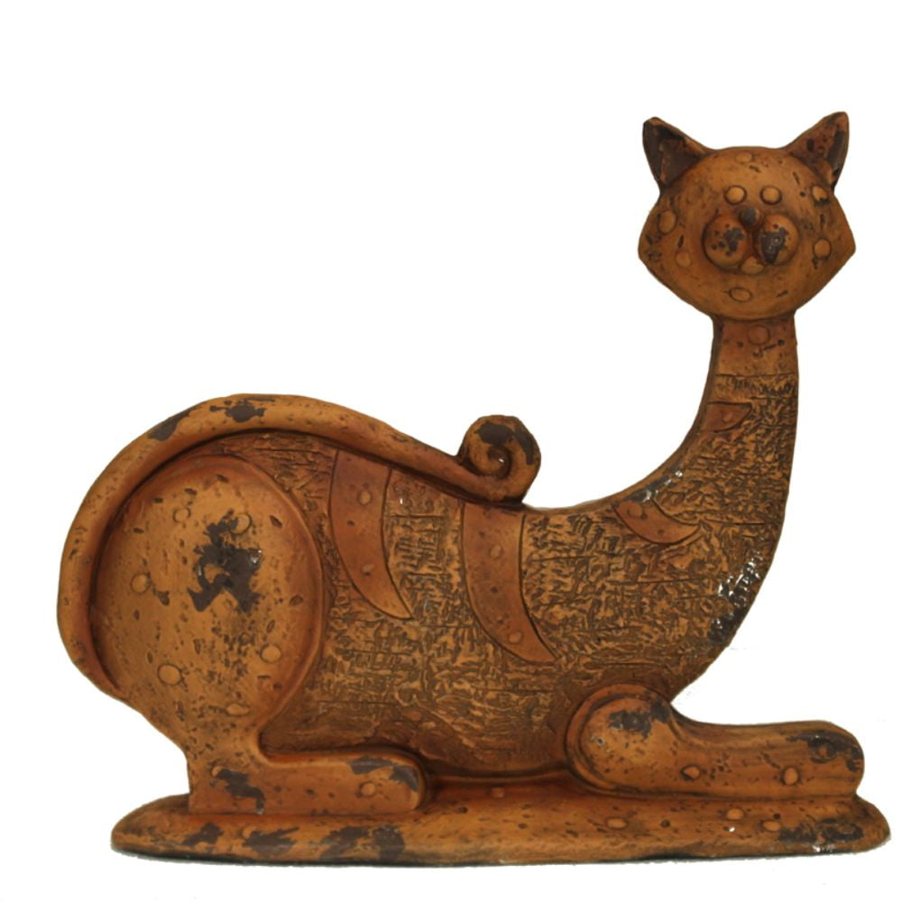 Splendid Fiber Stone Statue Cat Benzara