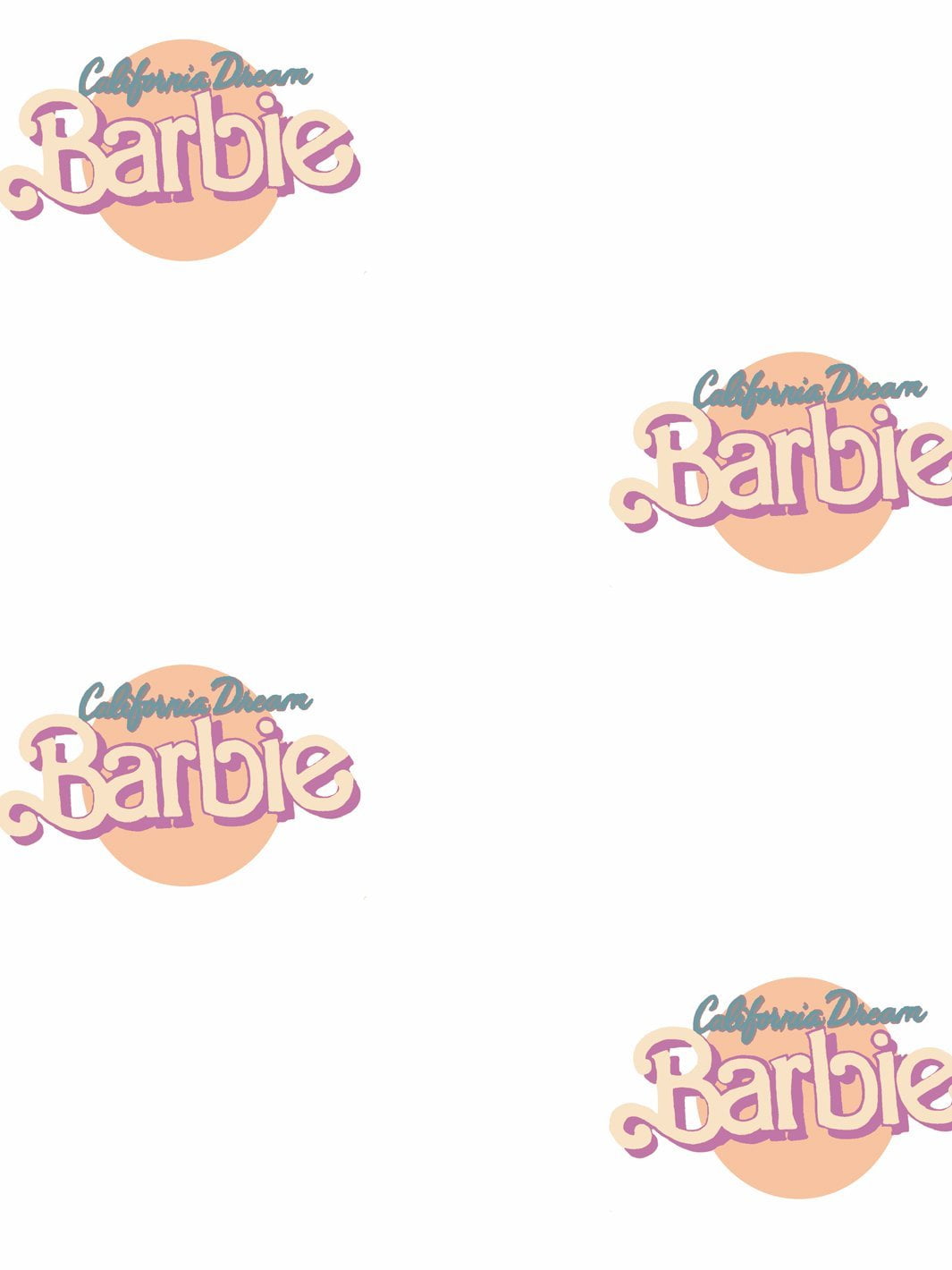 CA Dream Barbie Logo Removable Vinyl Wallpaper by Barbie - Ivory