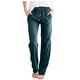 thumbnail image 1 of WILLBEST Pantalones Casuales para Mujer, Cintura Alta, Pierna Ancha, Color Liso, Cómodos, con Cordón Elástico, Pantalones Largos de Pierna Recta con Bolsillos Extra Grande, 1 of 3