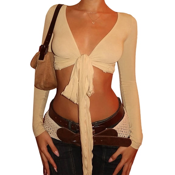 Womens Tie Front Wrap Tops Long Sleeve Bolero Shrugs Crop Cardigan Yoga Ballet Cover up Tops Pilates Crop Tops
