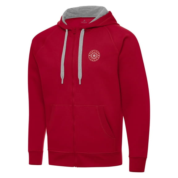 Men's Antigua Red Portland Thorns FC Victory Full-Zip Hoodie