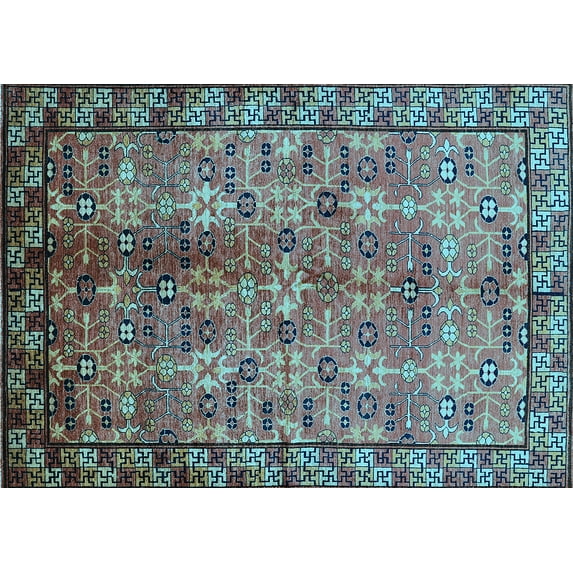 Ahgly Company Indoor Rectangle Oriental Light Blue Industrial Area Rugs, 3' x 5'