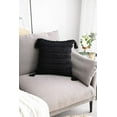 thumbnail image 4 of ZECATL Black Throw Pillow Covers: 2 Pack 16x16 Inch Boho Striped Cotton Linen Rectangular Decorative Pillow Cases with Tassels for Farmhouse Couch Sofa Chair, 4 of 7
