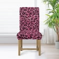 thumbnail image 3 of COEQINE Dining Room Chair Slipcovers Set of 1, Stretchable Universal Fit Chair Protector Polyester Spandex Machine Washable Covers for Dining Room, Hotel, Ceremony, Pink Leopard Print, 3 of 7