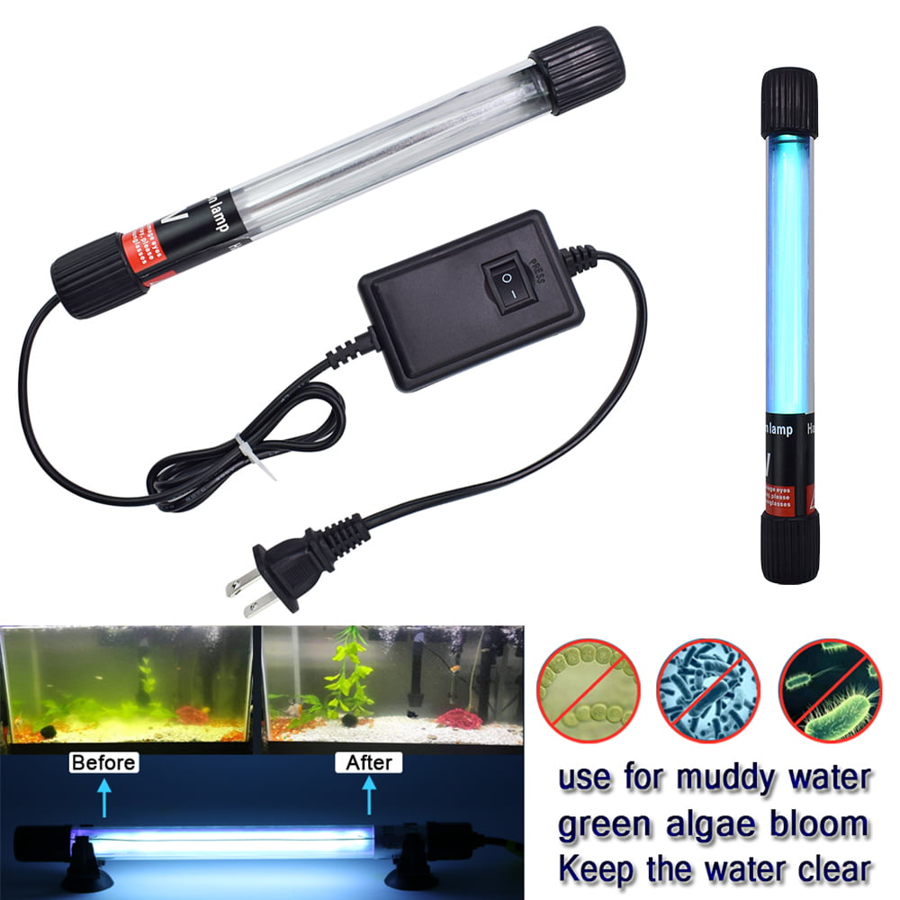 13W Submersible Light with Timing Function for Aquarium Water Clean Green Algae Clean Waterproof Clean Lamp for Pond Fish Tank Sump Pump 