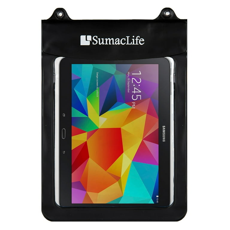 Waterproof Case Tablet Dry Pouch (Black) w/ Neck Lanyard
