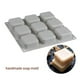 thumbnail image 5 of Yuarrent Molde cuadrado de silicona para pasteles, molde de 9 cavidades para pan, Cupcakes, moldes resistentes a altas temperaturas, bandeja para Herramientas y accesorios para hornear Yuarrent HA074945-01, 5 of 6