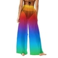 thumbnail image 4 of Ailaofu Women Sheer Mesh Pants See Through Bikini Bottom Swimsuit Cover up Wide Leg Beach Pants, 4 of 7
