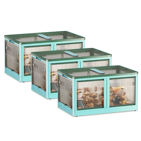3Pcs Foldable Storage Bins with Lids & Doors