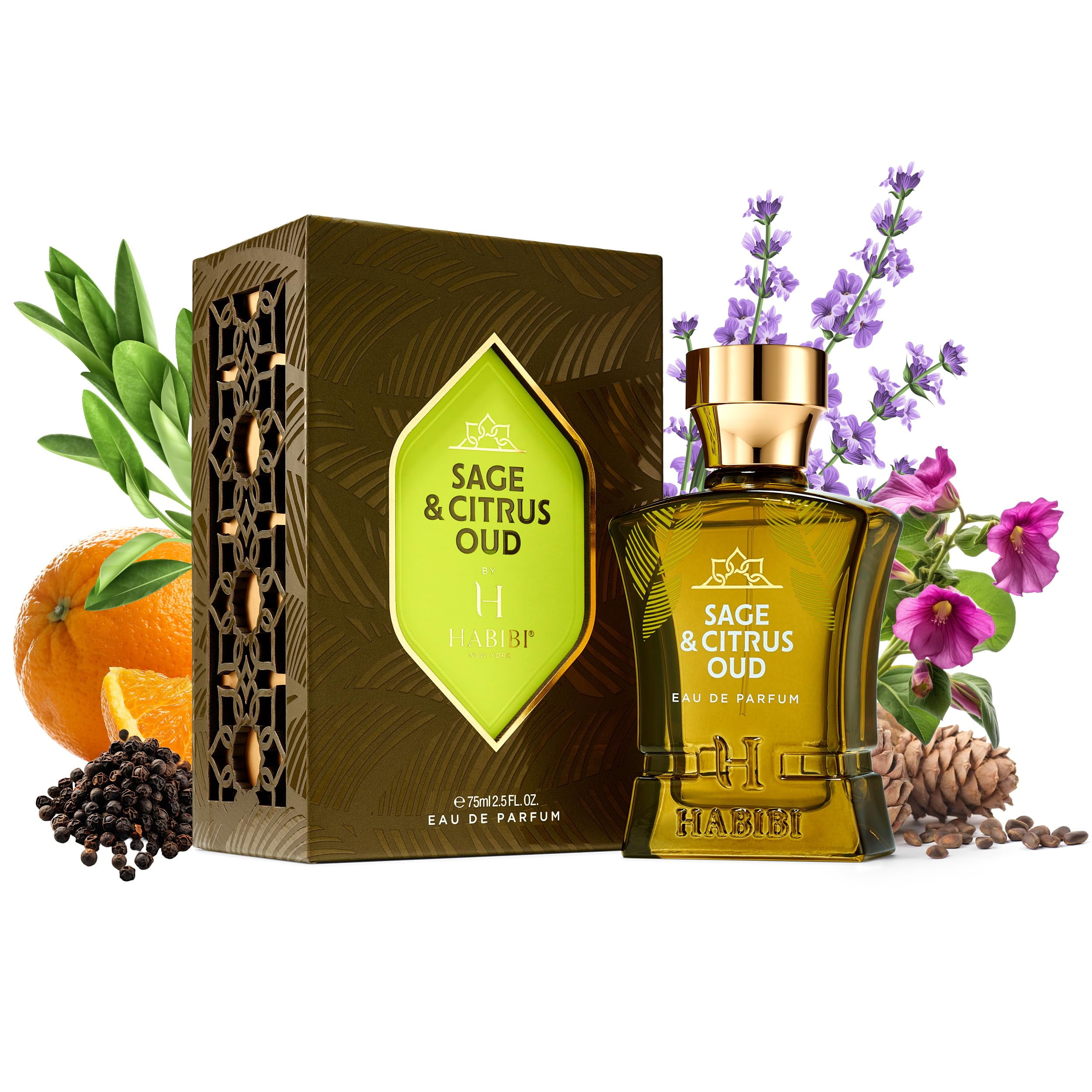 Perfume H HABIBI Sage Citrus Oud Arabian Eau de Parfum 100 ml