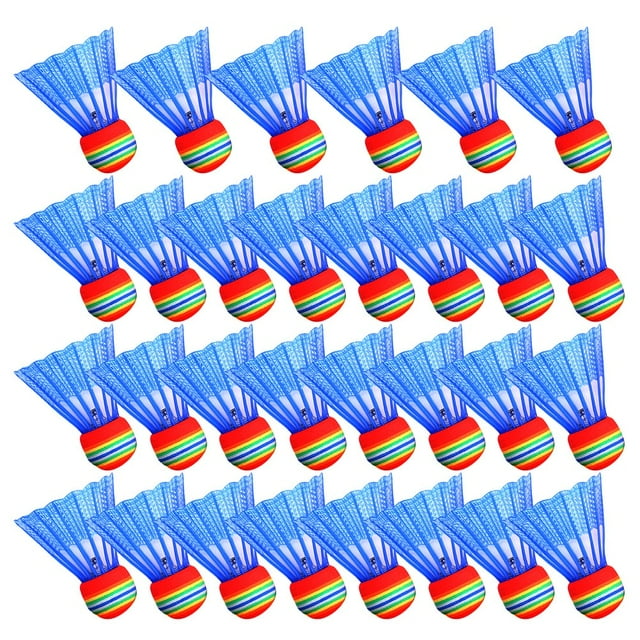 Yimiti 30Pcs Sponge Shuttlecocks Nylon Badminton Balls For Beginners And Children,Blue