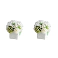thumbnail image 1 of Florero de Cerámica Cateissary con Flores de Peonía Falsas Bajo Mantenimiento 2piezas Blanco, 1 of 6