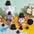 thumbnail image 4 of 90PCS 3 Size Mini Top Hat Black Velvet Tiny Formal Hats Plastic Miniature Hats, 4 of 5