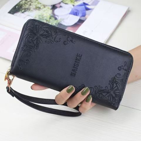 ZLC Womens Wallet, RFID Wristlet Wallet for Women, Cute Ladies Purse, Large Credit Card Clutch Purse, Leather Card Holder Wallets with Zipper & Phone Holder